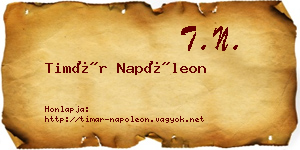 Timár Napóleon névjegykártya